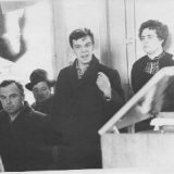 Фадеев А.И. на конференции покупателей магазина грампластинок. 1964 г.